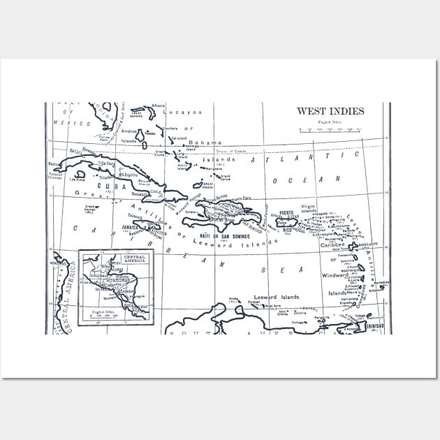 West Indies Map 1893 Wall Art by goodieg